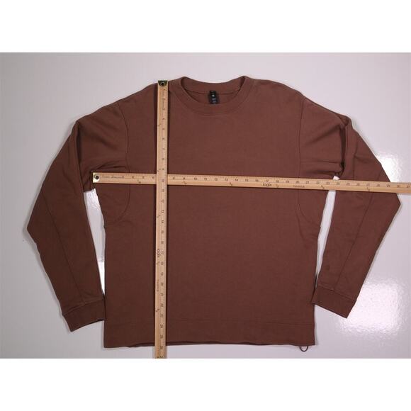Lululemon Men's Brown French Terry Oversized Crewneck Sweatshirt Cinchable Hem M - Picture 6 of 13